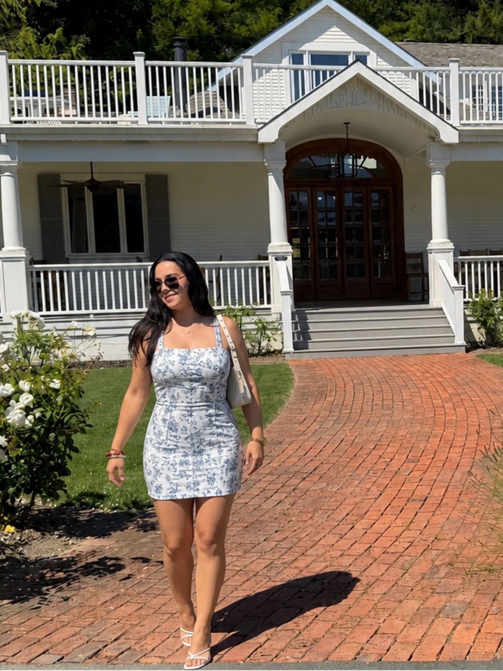 Women’s White & Blue Floral Sundress
